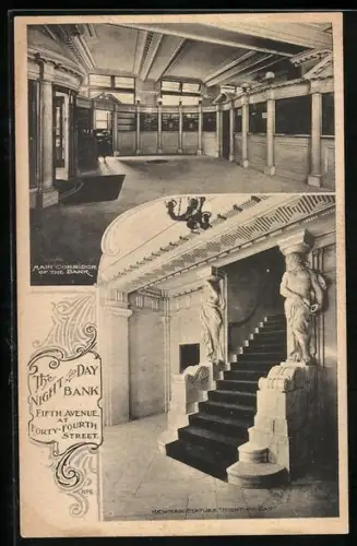 AK New York, NY, The Night and Day Bank, Fifth Avenue