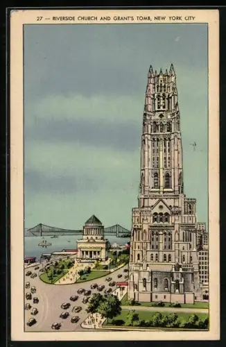 AK New York, NY, Riverside Church and Grant`s Tomb