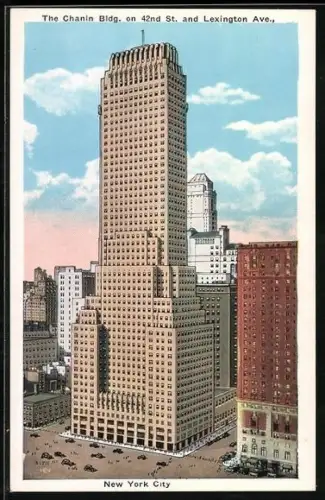 AK New York, NY, The Chanin Bldg. on 42nd Street and Lexington Ave.
