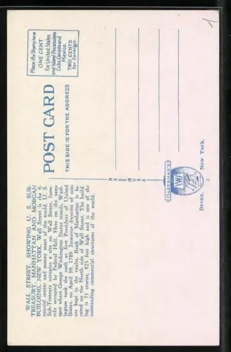 AK New York, NY, Wall Street showing U. S. Sub Treasury