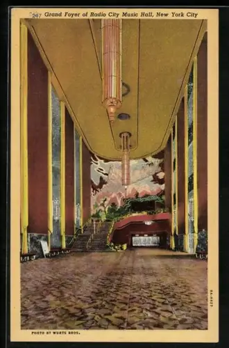 AK New York, NY, Grand Foyer of Radio City Music Hall
