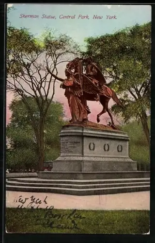 AK New York, NY, Sherman Statue, Central Park