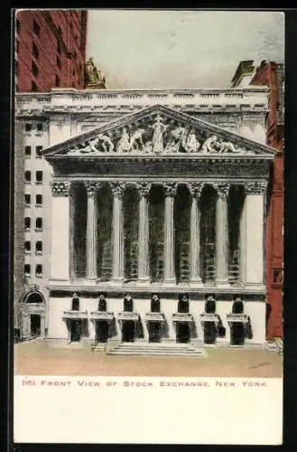 AK New York, NY, Front View of Stock Exchange