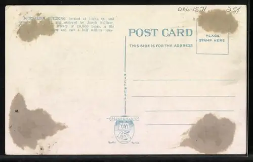 AK New York, NY, Journalism Building, Columbia University