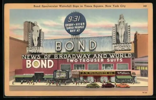 AK New York, NY, Bond Spectacular Waterfall Sign in Times Square