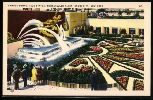 AK New York, NY, Rockefeller Plaza, Prometheus Statue