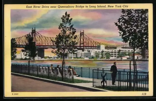 AK New York, NY, East River Drive near Queensboro Bridge