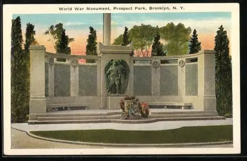 AK New York, NY, World War Monument, Prospect Park