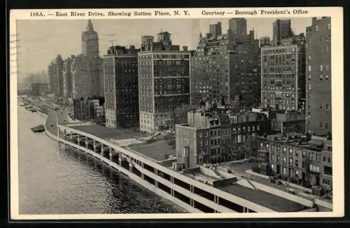AK New York, NY, East River Drive, Showing Sutton Place