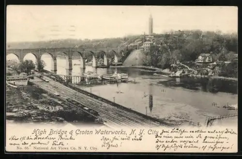 AK New York, NY, High Bridge and Croton Waterworks