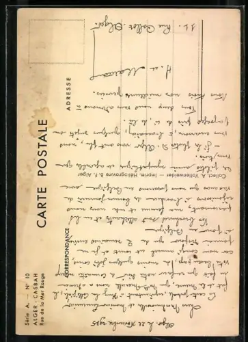 AK Casbah, Rue de la Mer Rouge, Strassenpartie