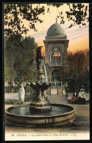AK Biskra, Le Jardin Public et l`Hôtel de Ville