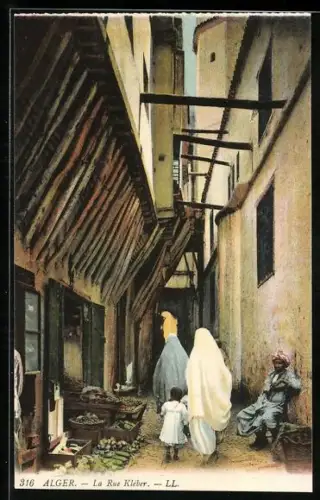 AK Alger, La Rue Kléber, Strassenpartie