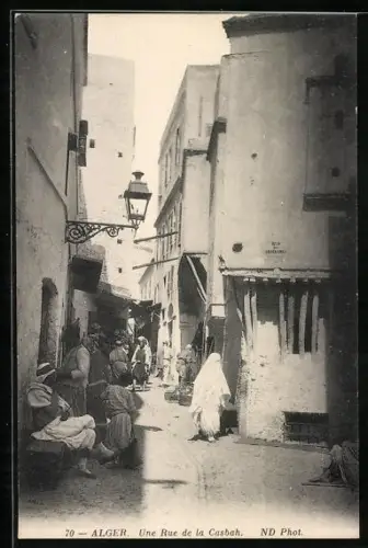 AK Alger, Une Rue de la Casbah, Strassenpartie