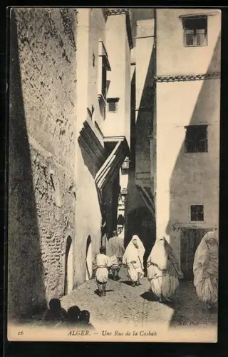 AK Alger, Une Rue de la Casbah, Strassenpartie