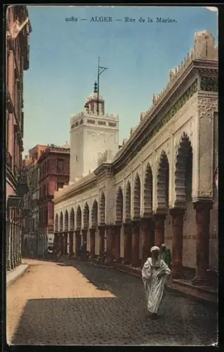 AK Alger, Rue de la Marine, Strassenpartie