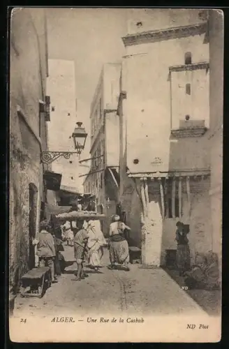 AK Alger, Une Rue de la Casbah, Strassenpartie