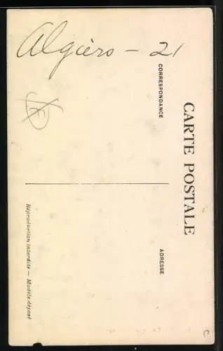 AK Alger, Rue de la Mer-Rouge, Strassenpartie