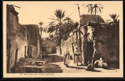 AK Vieux Biskra, Une Rue, Strassenpartie