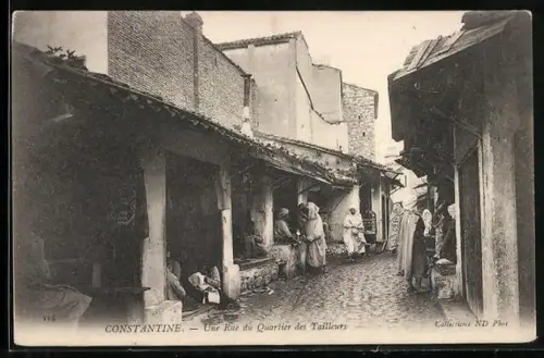 AK Constantine, Une Rue du Quartier des Tailleurs, Strassenpartie