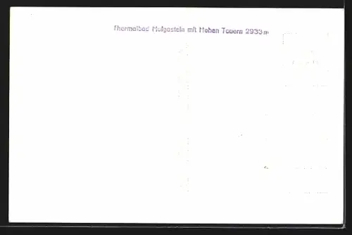 AK Hofgastein, Strassenpartie mit Hohen Tauern