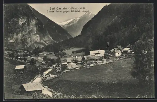 AK Bad Gastein, Grüner Baum gegen Böckstein-Kogel