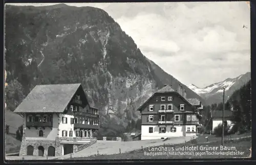 AK Badgastein, Landhaus und Hotel Grüner Baum, Tischlerkargletscher