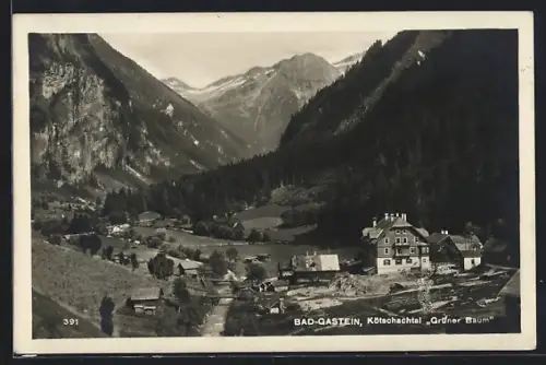 AK Badgastein, Grüner Baum, Blick ins Kötschachtal