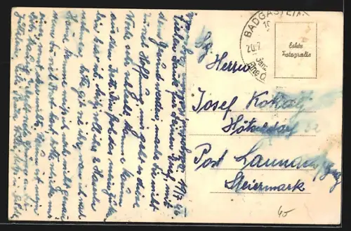 AK Badgastein, Ortsansicht, Frau in einer österreichischen Tracht