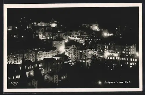AK Badgastein, Teilansicht bei Nacht