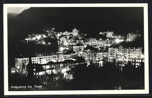 AK Badgastein, Teilansicht bei Nacht