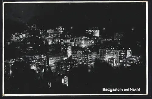 AK Badgastein, Gesamtansicht bei Nacht