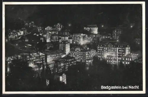AK Badgastein, Teilansicht bei Nacht