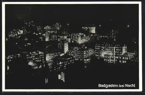 AK Badgastein, Teilansicht bei Nacht