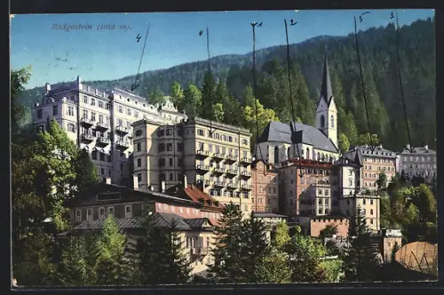 AK Badgastein, Ortsansicht mit Kirche