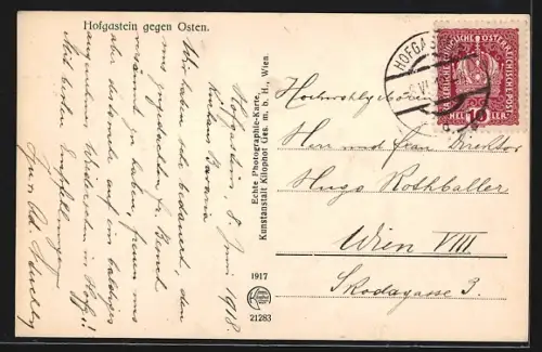 AK Hofgastein, Teilansicht mit Kirche gegen Osten