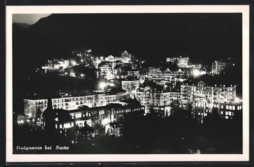 AK Badgastein, Teilansicht bei Nacht