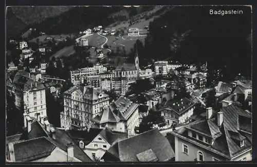 AK Badgastein, Teilansicht aus der Vogelschau