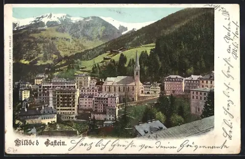 AK Bad Gastein, Teilansicht mit Kirche