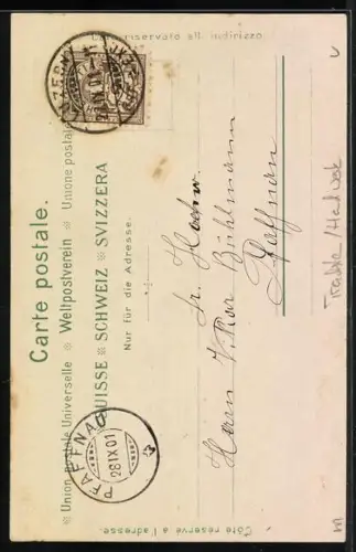 AK Frau aus Luzerin in Tracht am Spinnrad