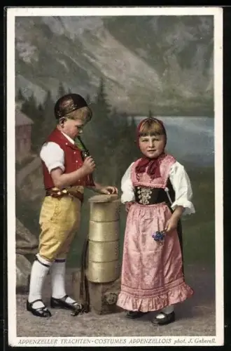 AK Kinder in Appenzeller-Trachten