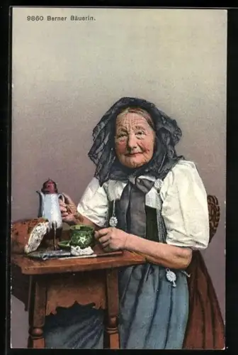 AK Schweiz, Berner Bäuerin in Tracht