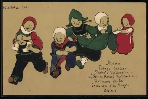 AK Niederländische Kinder beim Spielen