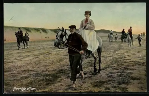 AK Niederländerin reitet auf einem Pferd