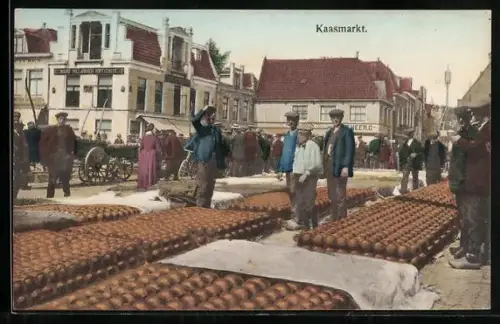 AK Niederländischer Käseverkäufer auf dem Markt