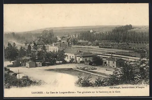 AK Langres, La Gare de Langres-Marne, Vue générale