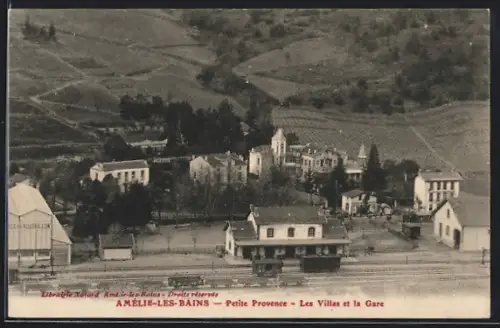 AK Amélie-les-Bains, Petite Provence, Les Villas et la Gare, Blick auf den Bahnhof