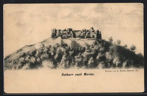 AK Hohbarr, Historische Ansicht nach Merian