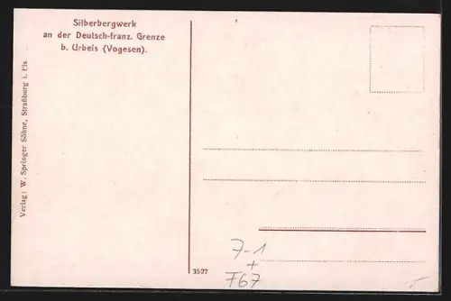 AK Urbeis /Vogesen, Silberbergwerk an der Deutsch-franz. Grenze