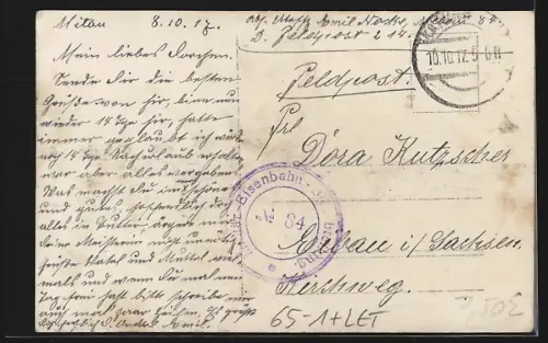 AK Riga, Dünaburger Bahnhof mit Strassenbahn